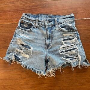 American Eagle Outfitters Distressed Light Blue Denim Cutoff Shorts